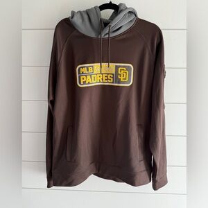 Men’s New Era San Diego Padres Brown Hoodie with Gray Hood, Size Large